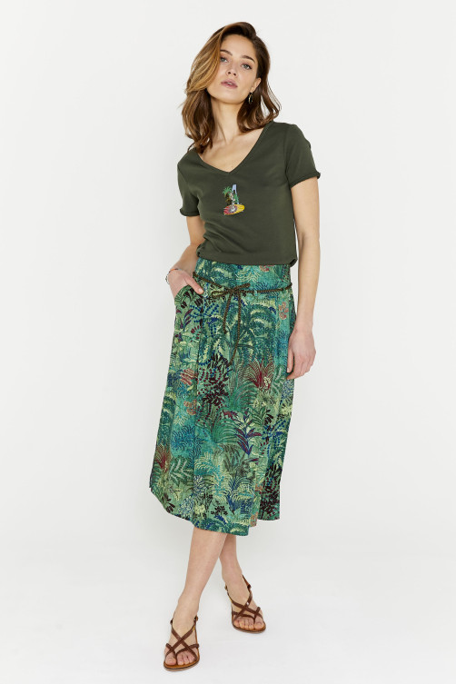 Jupe imprimé Zanzibar viscose - vêtement tendance Diplodocus
