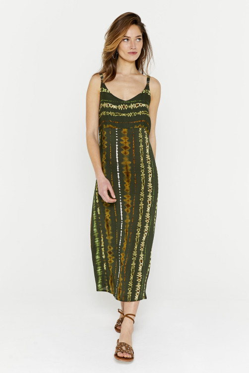 Robe bretelles imprimé Madras tendance - vêtement mode Diplodocus