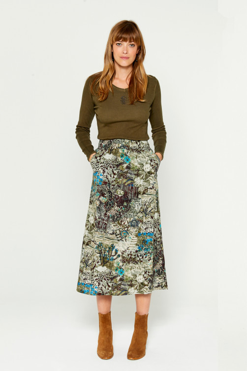 Jupe imprimé Bliss viscose - tendance mode Diplodocus