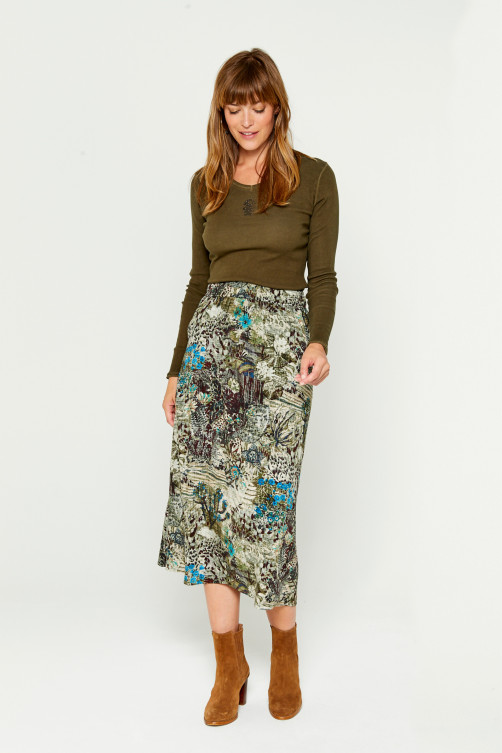 Jupe imprimé Bliss viscose - tendance mode Diplodocus