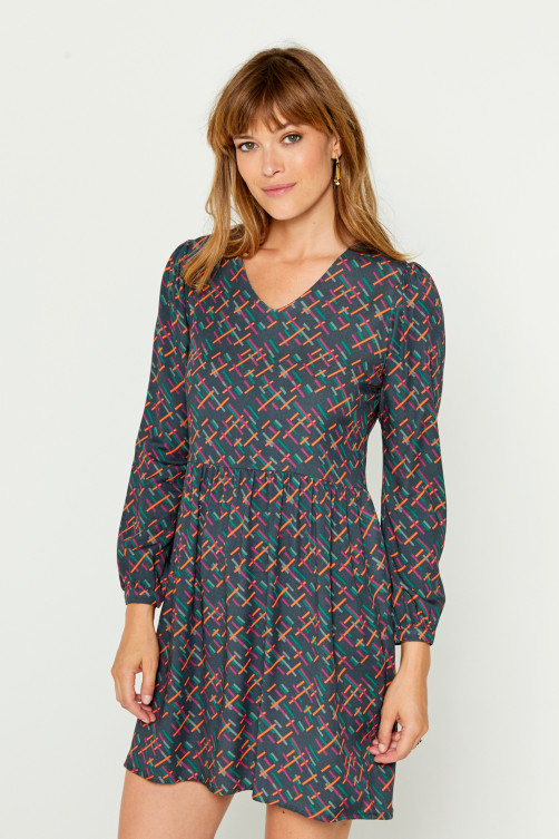 Robe imprimé Kilt viscose - vêtement mode Diplodocus