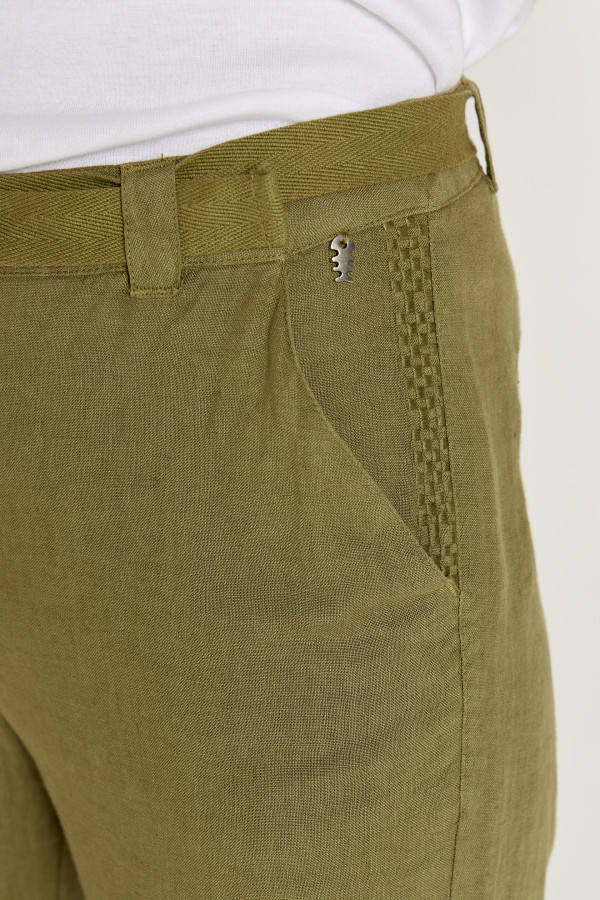 Pantalon uni lin femme - vêtement casual Diplodocus