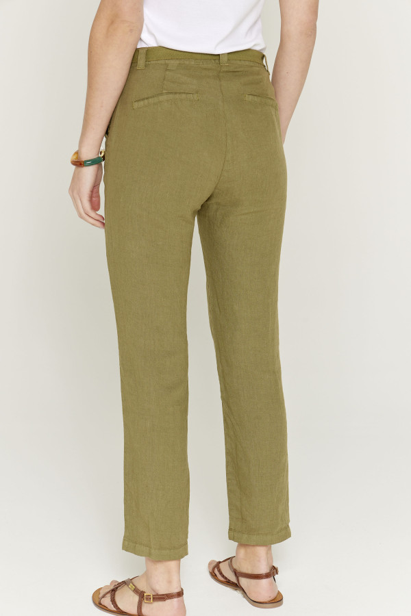 Pantalon uni lin femme - vêtement casual Diplodocus