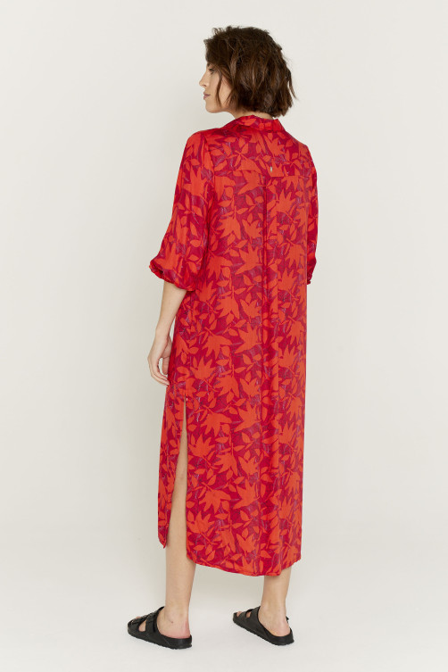 Robe longue imprimé PALMA viscose fluide - vêtement mode Diplodocus