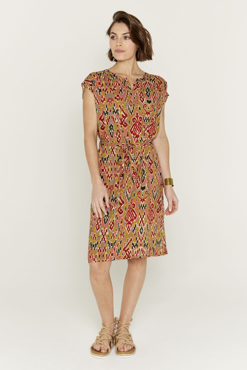 Robe imprimé PAPEETE viscose - vêtement casual Diplodocus