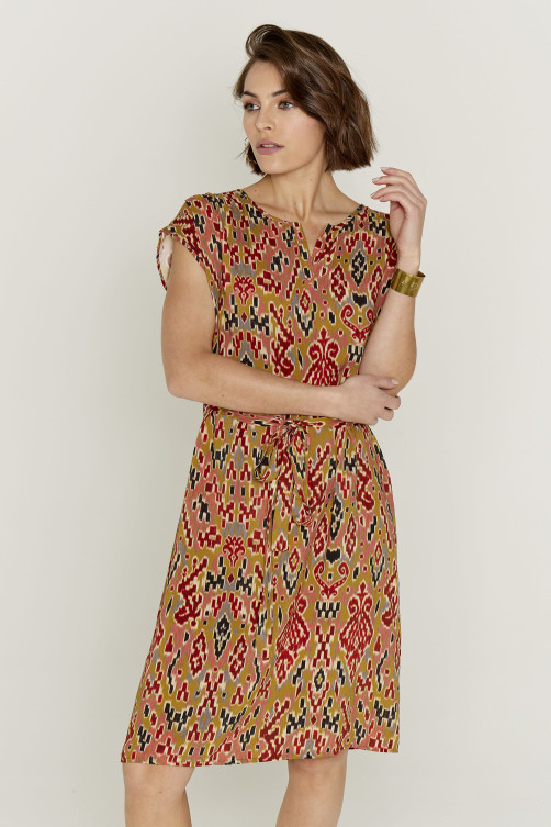 Robe imprimé PAPEETE viscose - vêtement casual Diplodocus