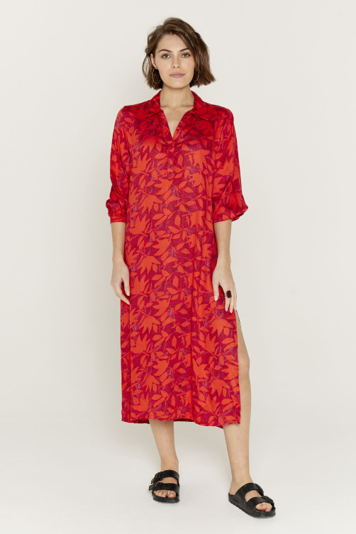 Robe longue imprimé PALMA viscose fluide - vêtement mode Diplodocus