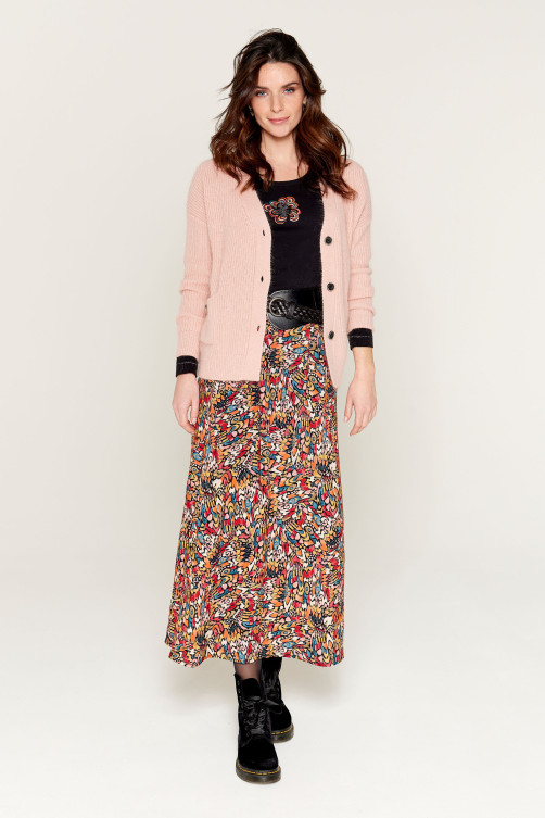 Jupe longue imprimé Mandarin viscose - tendance mode Diplodocus