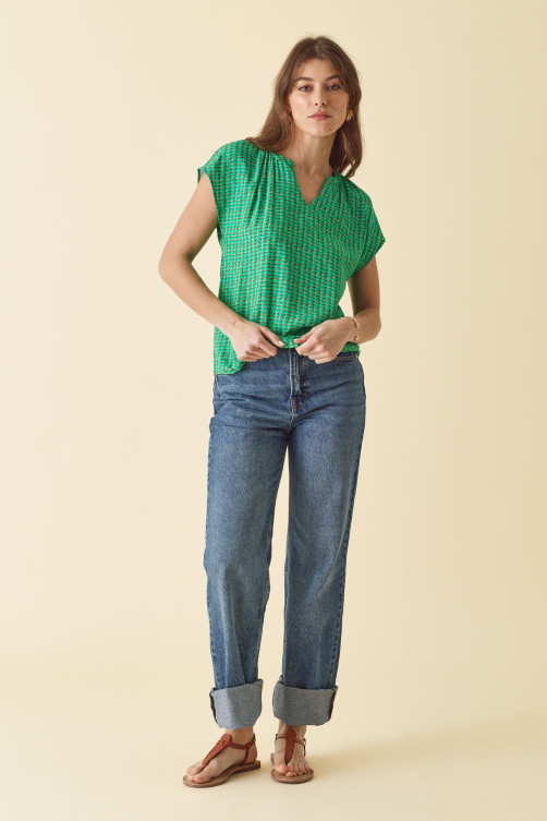 Top imprimé TULUM viscose - vêtement casual Diplodocus