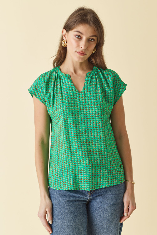 Top imprimé TULUM viscose - vêtement casual Diplodocus