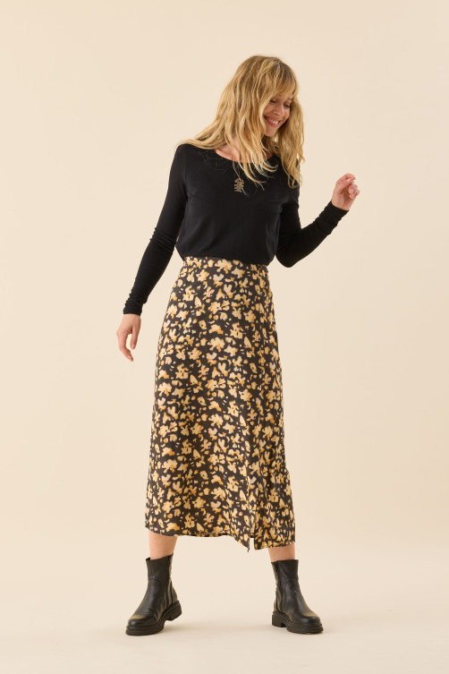 Jupe imprimé LEO viscose mode - vêtement femme Diplodocus