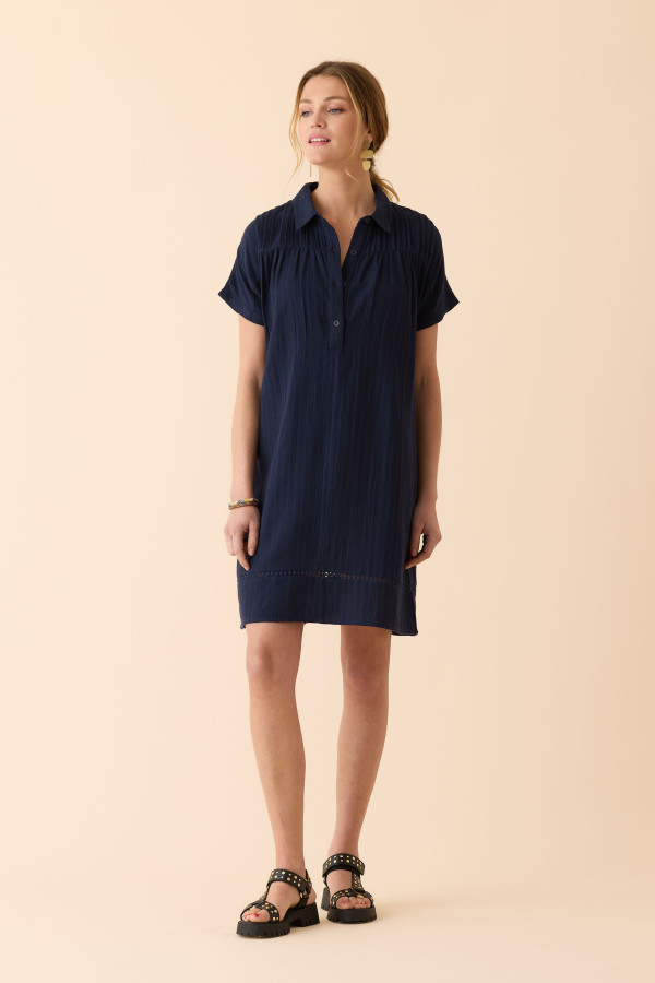 Robe courte gaze coton tendance - vêtement femme Diplodocus