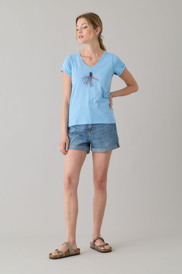 T-shirt flammé uni Rayons tendance - vêtement mode Diplodocus T-shirt flammé uni Rayons tendance - vêtement mode Diplodocus