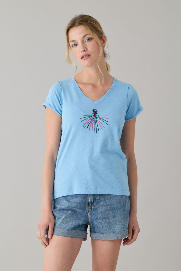 T-shirt flammé uni Rayons tendance - vêtement mode Diplodocus T-shirt flammé uni Rayons tendance - vêtement mode Diplodocus