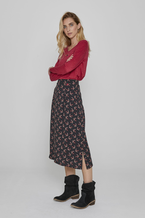 Jupe imprimé Tokyo viscose - vêtement tendance Diplodocus