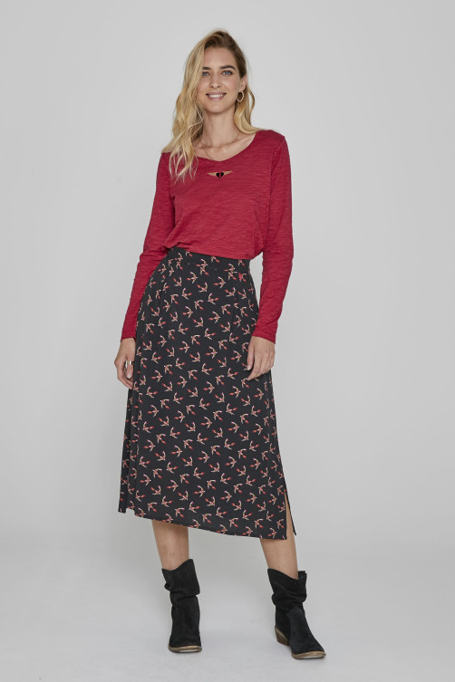 Jupe imprimé Tokyo viscose - vêtement tendance Diplodocus
